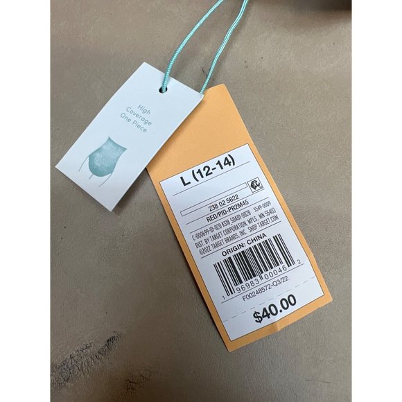 Women's Post Mastectomy Full Coverage One Piece Swimsuit Kona Sol Red Large - Picture 7 of 10